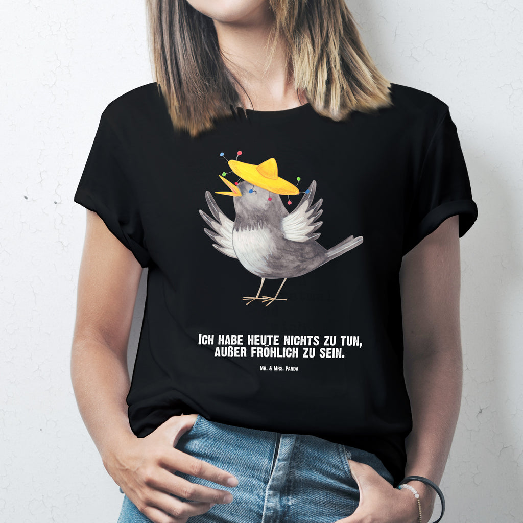 Größe XXL Personalisiertes T-Shirt Rabe mit Sombrero T-Shirt Personalisiert, T-Shirt mit Namen, T-Shirt mit Aufruck, Männer, Frauen, Wunschtext, Bedrucken, Tiermotive, Gute Laune, lustige Sprüche, Tiere, Rabe, Vogel, Vögel, Spruch positiv, fröhlich sein, glücklich sein, Glück Spruch, froh, Elster, Motivation
