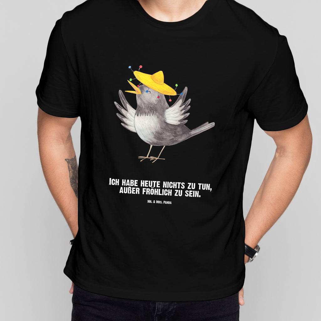Größe XXL Personalisiertes T-Shirt Rabe mit Sombrero T-Shirt Personalisiert, T-Shirt mit Namen, T-Shirt mit Aufruck, Männer, Frauen, Wunschtext, Bedrucken, Tiermotive, Gute Laune, lustige Sprüche, Tiere, Rabe, Vogel, Vögel, Spruch positiv, fröhlich sein, glücklich sein, Glück Spruch, froh, Elster, Motivation