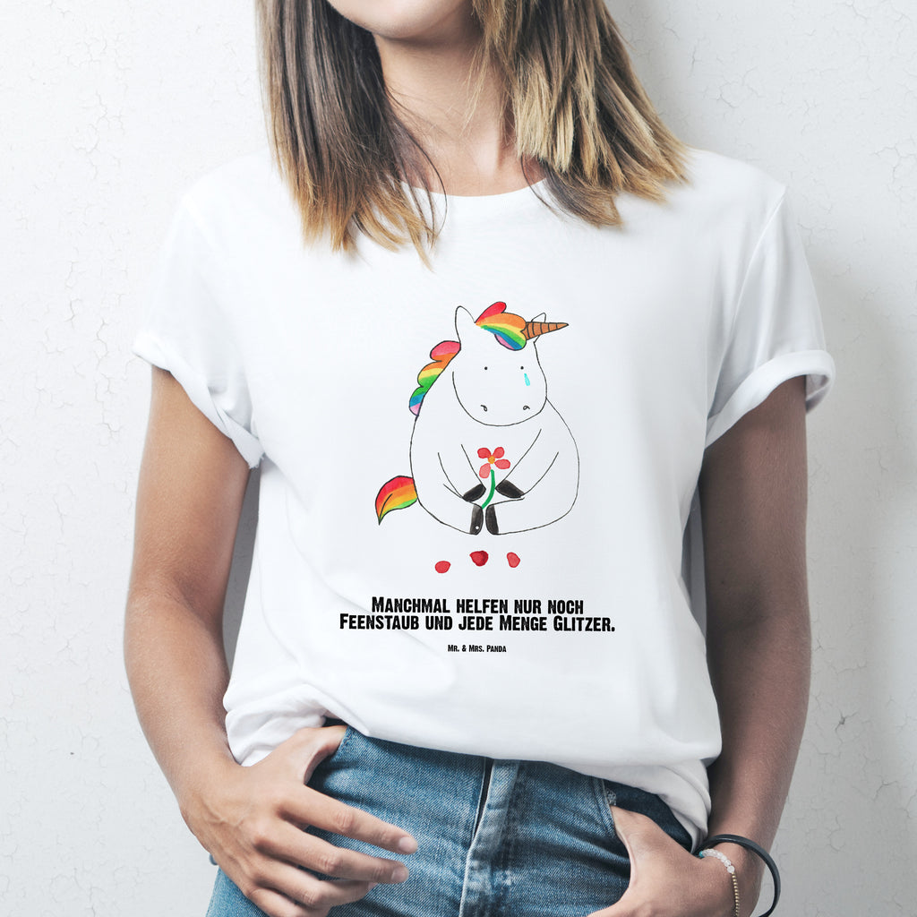 Größe XXL Personalisiertes T-Shirt Einhorn Traurig T-Shirt Personalisiert, T-Shirt mit Namen, T-Shirt mit Aufruck, Männer, Frauen, Wunschtext, Bedrucken, Einhorn, Einhörner, Einhorn Deko, Pegasus, Unicorn, Glitzer, Trösten. Freundschaft, Freunde, Liebe, Trauer, Grußkarte, Blume