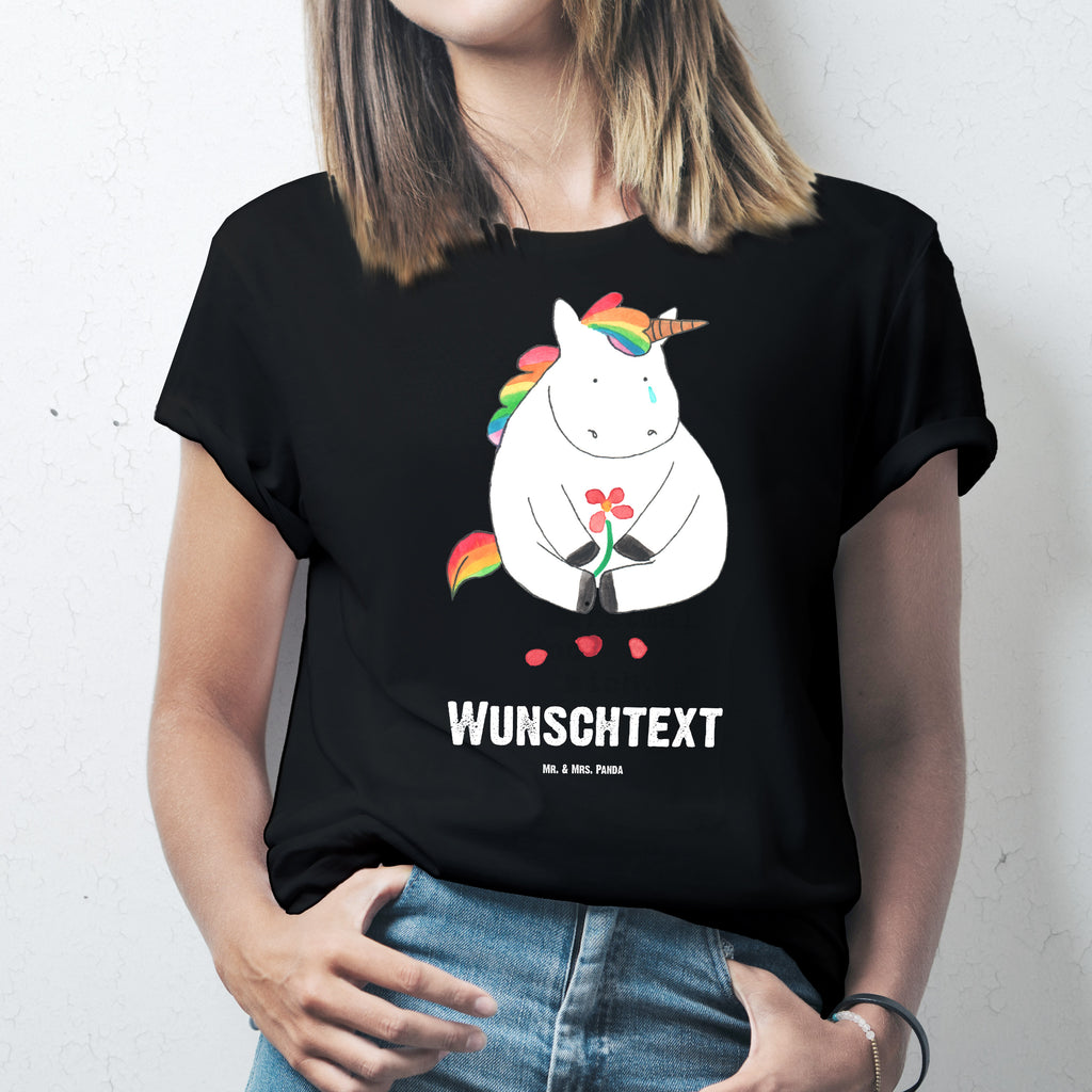 Größe XXL Personalisiertes T-Shirt Einhorn Traurig T-Shirt Personalisiert, T-Shirt mit Namen, T-Shirt mit Aufruck, Männer, Frauen, Wunschtext, Bedrucken, Einhorn, Einhörner, Einhorn Deko, Pegasus, Unicorn, Glitzer, Trösten. Freundschaft, Freunde, Liebe, Trauer, Grußkarte, Blume