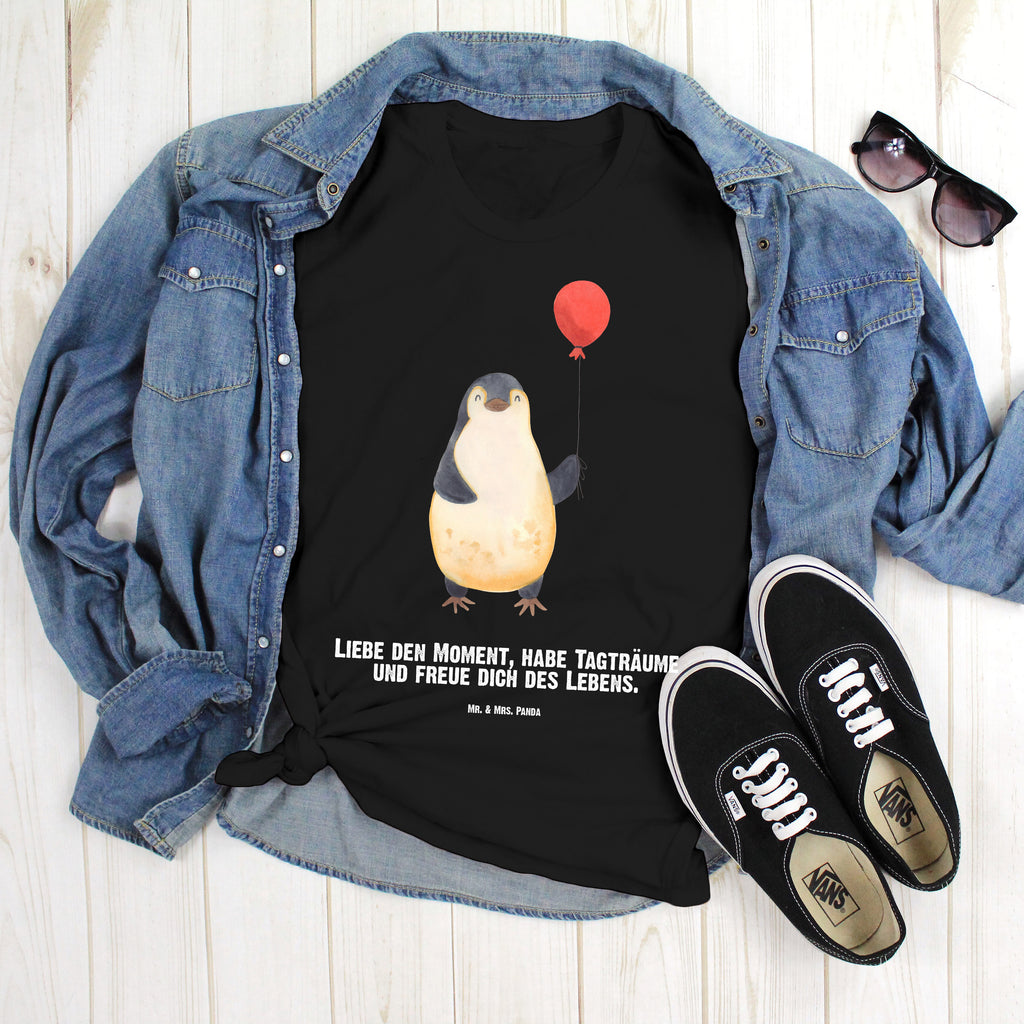 Größe XXL Personalisiertes T-Shirt Pinguin Luftballon T-Shirt Personalisiert, T-Shirt mit Namen, T-Shirt mit Aufruck, Männer, Frauen, Wunschtext, Bedrucken, Pinguin, Pinguine, Luftballon, Tagträume, Lebenslust, Geschenk Freundin, Geschenkidee, beste Freundin, Motivation, Neustart, neues Leben, Liebe, Glück