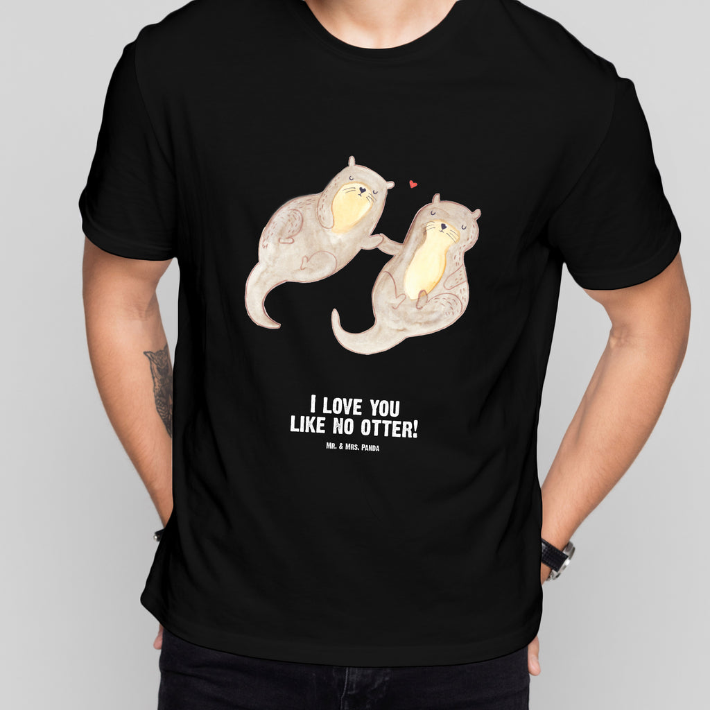 Größe L Personalisiertes T-Shirt Otter händchenhaltend T-Shirt, Shirt, Tshirt, Lustiges T-Shirt, T-Shirt mit Spruch, Party, Junggesellenabschied, Jubiläum, Geburstag, Herrn, Damen, Männer, Frauen, Schlafshirt, Nachthemd, Sprüche, Otter, Fischotter, Seeotter, Otter Seeotter See Otter