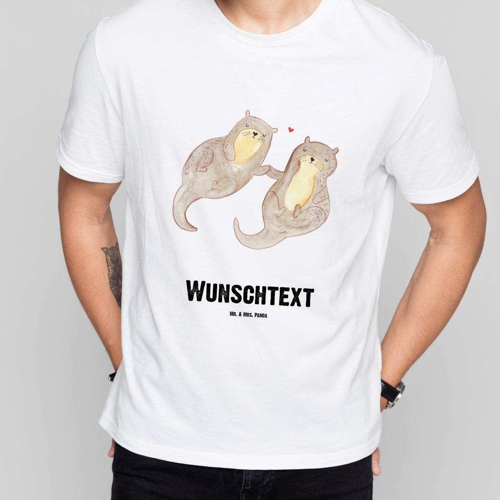 Größe L Personalisiertes T-Shirt Otter händchenhaltend T-Shirt, Shirt, Tshirt, Lustiges T-Shirt, T-Shirt mit Spruch, Party, Junggesellenabschied, Jubiläum, Geburstag, Herrn, Damen, Männer, Frauen, Schlafshirt, Nachthemd, Sprüche, Otter, Fischotter, Seeotter, Otter Seeotter See Otter