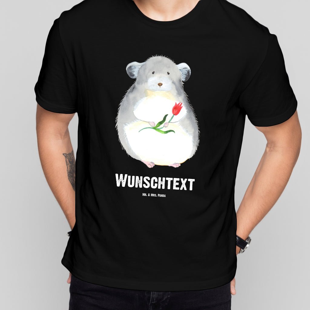Größe M Personalisiertes T-Shirt Chinchilla mit Blume T-Shirt Personalisiert, T-Shirt mit Namen, T-Shirt mit Aufruck, Männer, Frauen, Tiermotive, Gute Laune, lustige Sprüche, Tiere, Chinchilla, Chinchillas, Liebeskummer, Kummer, Depressionen, traurig sein, Chaos, Glücklichsein, Büro, Büroalltag