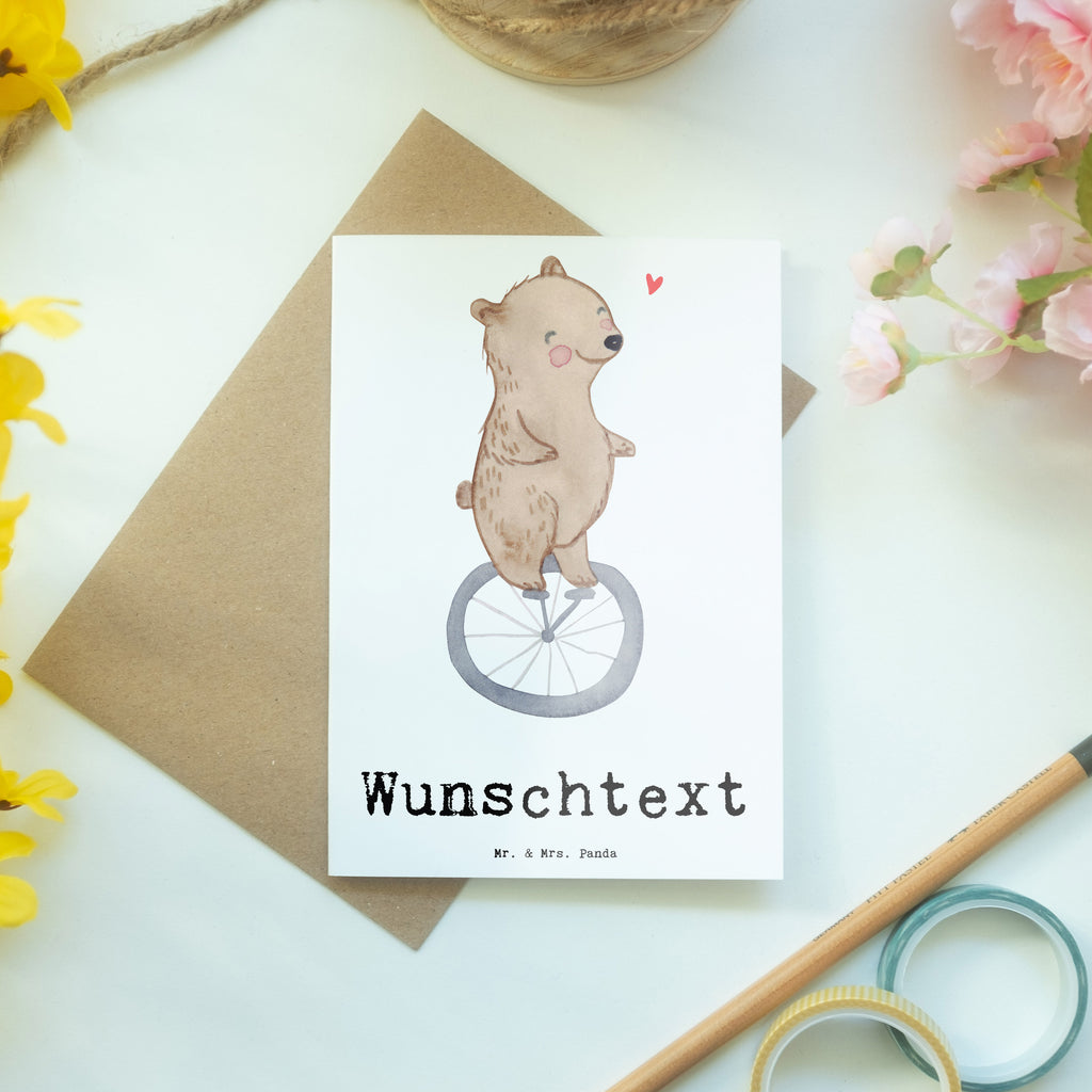 Personalisierte Grußkarte Bär Einrad fahren Tage Personalisierte Grußkarte, Personalisiertere Klappkarte, Personalisierte Einladungskarte, Personalisierte Glückwunschkarte, Personalisierte Hochzeitskarte, Personalisierte Geburtstagskarte, Grußkarte mit Namen, Grußkarte selber drucken, Grußkarte selbst gestalten, Grußkarte mit persönlichen Nachrichten, Grußkarte als Geldgeschenk, Grußkarten personalisiert, Geschenk, Sport, Sportart, Hobby, Schenken, Danke, Dankeschön, Auszeichnung, Gewinn, Sportler, Einrad fahren