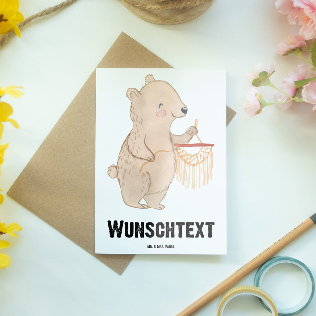 Personalisierte Grußkarte Bär Makramee Medizin Personalisierte Grußkarte, Personalisiertere Klappkarte, Personalisierte Einladungskarte, Personalisierte Glückwunschkarte, Personalisierte Hochzeitskarte, Personalisierte Geburtstagskarte, Grußkarte mit Namen, Grußkarte selber drucken, Grußkarte selbst gestalten, Grußkarte mit persönlichen Nachrichten, Grußkarte als Geldgeschenk, Grußkarten personalisiert, Geschenk, Sport, Sportart, Hobby, Schenken, Danke, Dankeschön, Auszeichnung, Gewinn, Sportler, Makramee, Basteln, Basteln mit Makramee