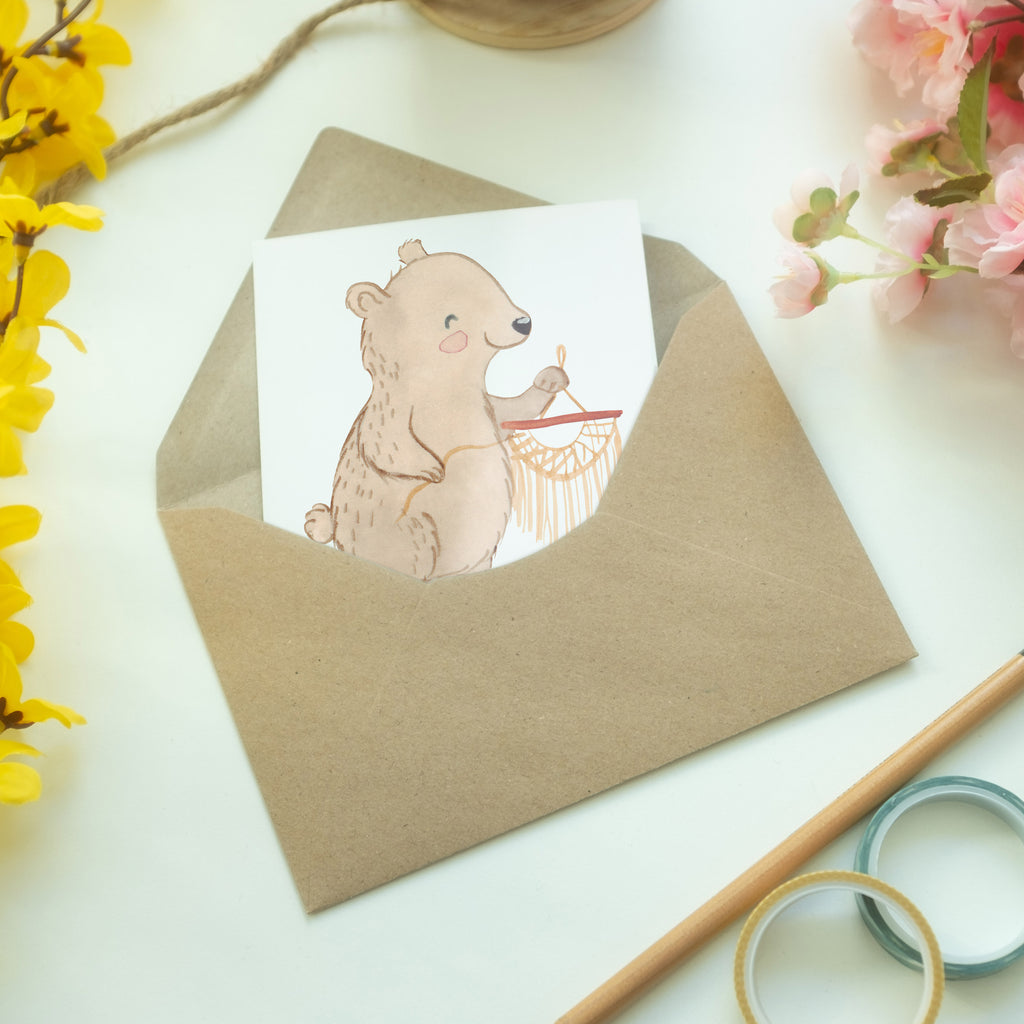 Personalisierte Grußkarte Bär Makramee Medizin Personalisierte Grußkarte, Personalisiertere Klappkarte, Personalisierte Einladungskarte, Personalisierte Glückwunschkarte, Personalisierte Hochzeitskarte, Personalisierte Geburtstagskarte, Grußkarte mit Namen, Grußkarte selber drucken, Grußkarte selbst gestalten, Grußkarte mit persönlichen Nachrichten, Grußkarte als Geldgeschenk, Grußkarten personalisiert, Geschenk, Sport, Sportart, Hobby, Schenken, Danke, Dankeschön, Auszeichnung, Gewinn, Sportler, Makramee, Basteln, Basteln mit Makramee