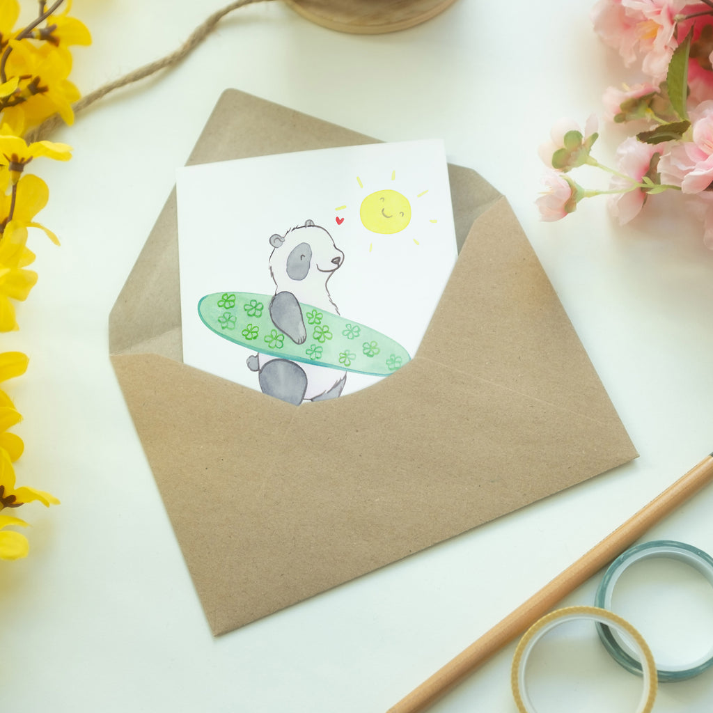 Personalisierte Grußkarte Panda Surfen Tage Personalisierte Grußkarte, Personalisiertere Klappkarte, Personalisierte Einladungskarte, Personalisierte Glückwunschkarte, Personalisierte Hochzeitskarte, Personalisierte Geburtstagskarte, Grußkarte mit Namen, Grußkarte selber drucken, Grußkarte selbst gestalten, Grußkarte mit persönlichen Nachrichten, Grußkarte als Geldgeschenk, Grußkarten personalisiert, Geschenk, Sport, Sportart, Hobby, Schenken, Danke, Dankeschön, Auszeichnung, Gewinn, Sportler, Wellenreiten, Surfen, Surfschule