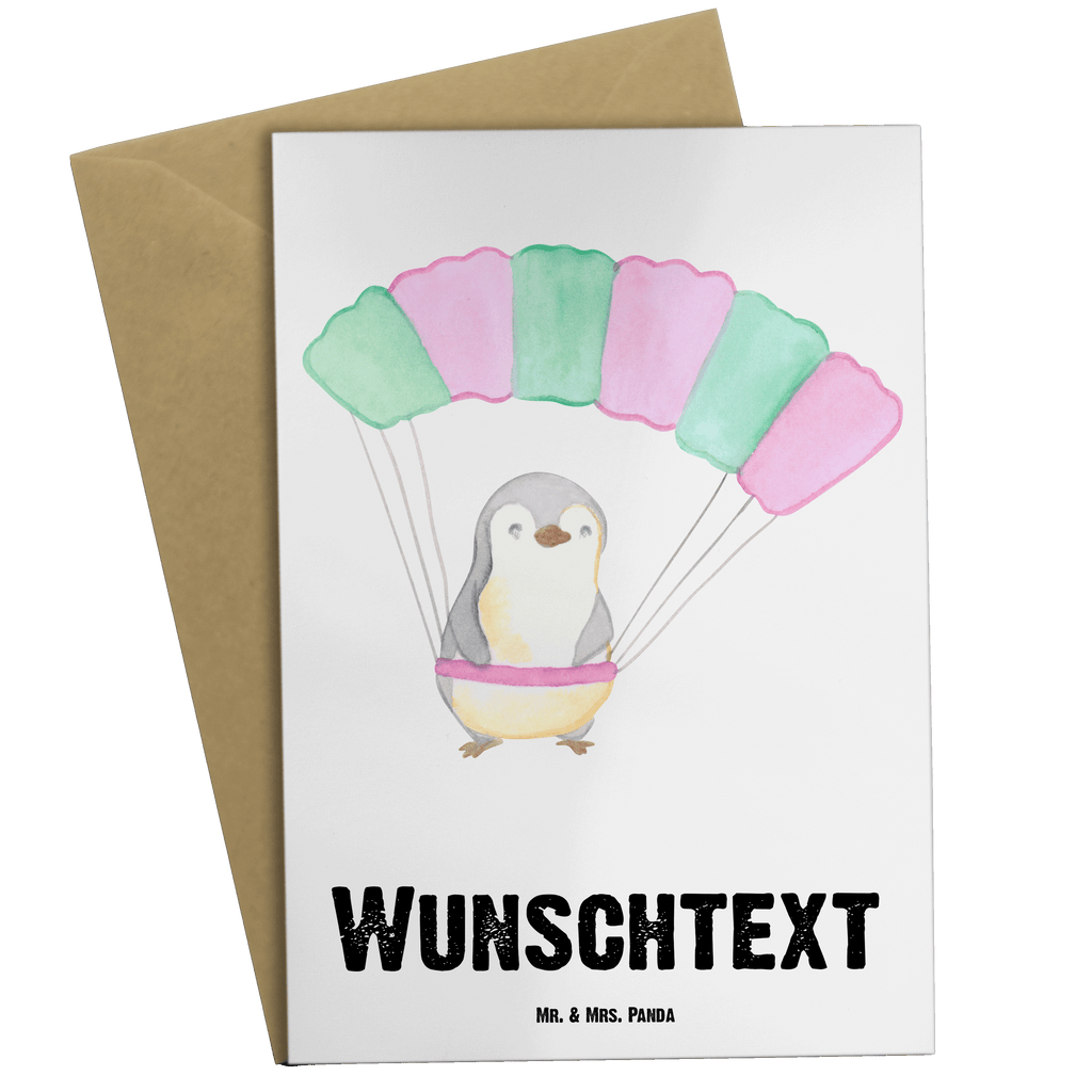 Personalisierte Grußkarte Pinguin Fallschirm springen Medizin Personalisierte Grußkarte, Personalisiertere Klappkarte, Personalisierte Einladungskarte, Personalisierte Glückwunschkarte, Personalisierte Hochzeitskarte, Personalisierte Geburtstagskarte, Grußkarte mit Namen, Grußkarte selber drucken, Grußkarte selbst gestalten, Grußkarte mit persönlichen Nachrichten, Grußkarte als Geldgeschenk, Grußkarten personalisiert, Geschenk, Sport, Sportart, Hobby, Schenken, Danke, Dankeschön, Auszeichnung, Gewinn, Sportler, Fallschirmspringen, Skydive, Fallschirmsprung, Tandemsprung, Fallschirmflug, Freifall, Erlebnisgeschenk, Adrenalinkick, Extreme Sport, Luftakrobatik, Adrenalinrausch, Parachute Jumping