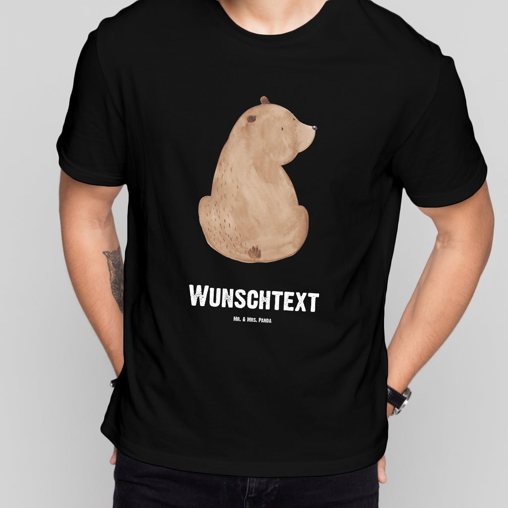 Größe M Personalisiertes T-Shirt Bär Schulterblick T-Shirt Personalisiert, T-Shirt mit Namen, T-Shirt mit Aufruck, Männer, Frauen, Bär, Teddy, Teddybär, Selbstachtung, Weltansicht, Motivation, Bären, Bärenliebe, Weisheit