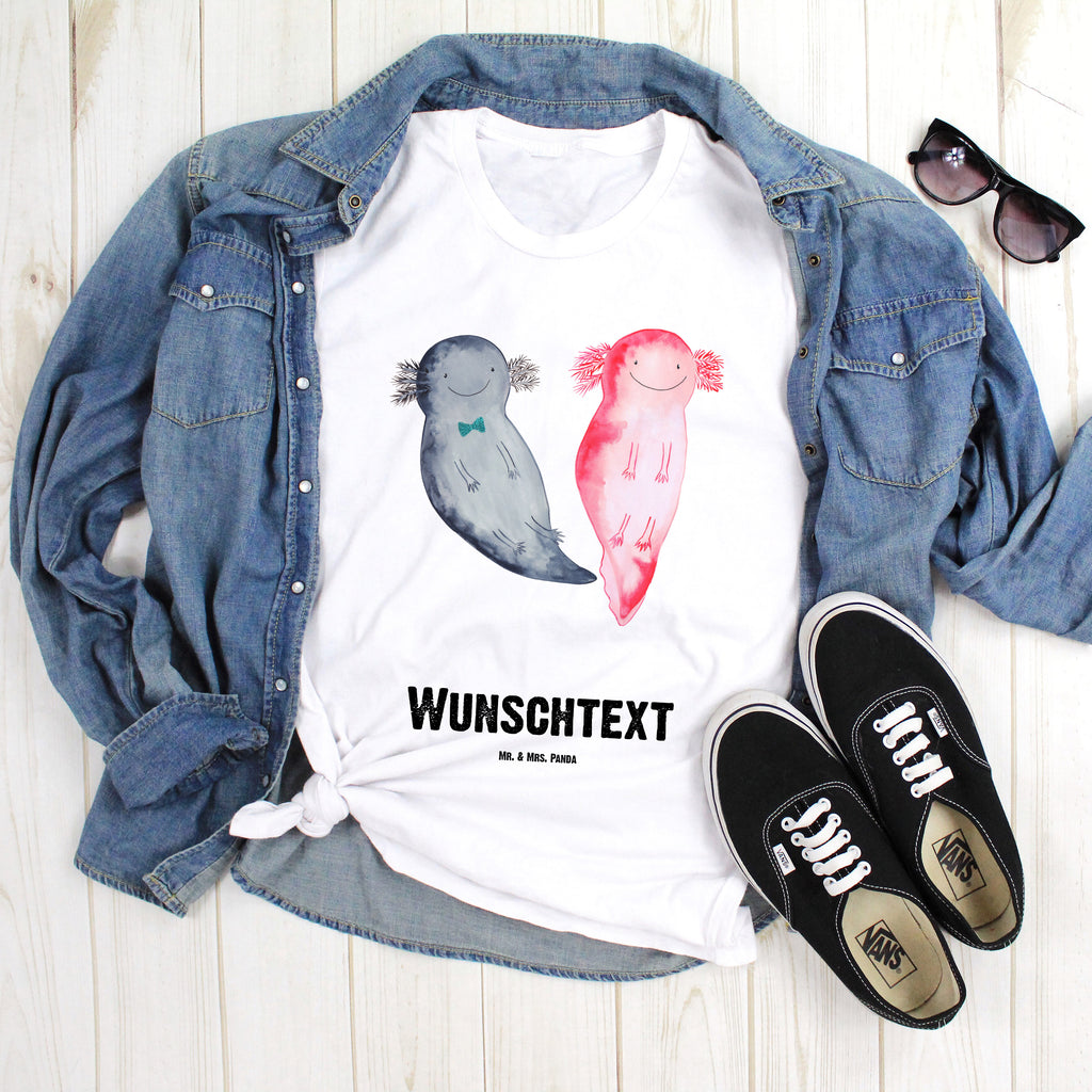 Größe XXL Personalisiertes T-Shirt Axolotl Axel+Lotte T-Shirt Personalisiert, T-Shirt mit Namen, T-Shirt mit Aufruck, Männer, Frauen, Wunschtext, Bedrucken, Axolotl, Molch, Axolot, Schwanzlurch, Lurch, Lurche, Liebe, große Liebe, Liebesbeweis, Freund, Verlobter, Ehemann, Jahrestag, Valentinstag