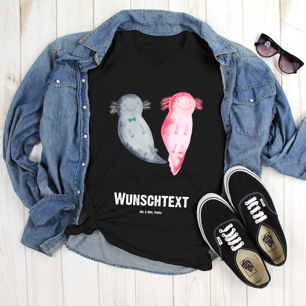 Größe XXL Personalisiertes T-Shirt Axolotl Axel+Lotte T-Shirt Personalisiert, T-Shirt mit Namen, T-Shirt mit Aufruck, Männer, Frauen, Wunschtext, Bedrucken, Axolotl, Molch, Axolot, Schwanzlurch, Lurch, Lurche, Liebe, große Liebe, Liebesbeweis, Freund, Verlobter, Ehemann, Jahrestag, Valentinstag