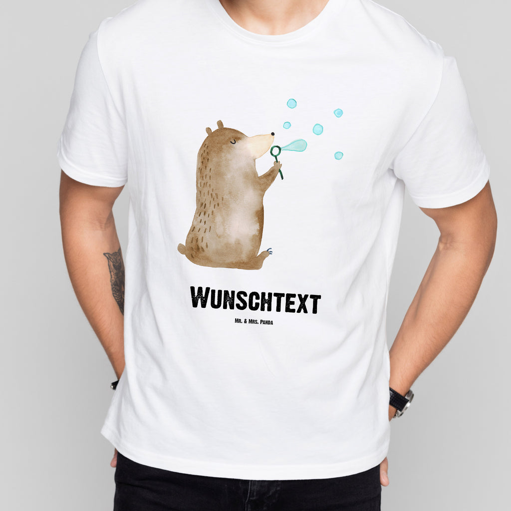 Größe M Personalisiertes T-Shirt Bär Seifenblasen T-Shirt Personalisiert, T-Shirt mit Namen, T-Shirt mit Aufruck, Männer, Frauen, Bär, Teddy, Teddybär, Seifenblasen Bär Lustig Sein Glücklich Traurig Happy