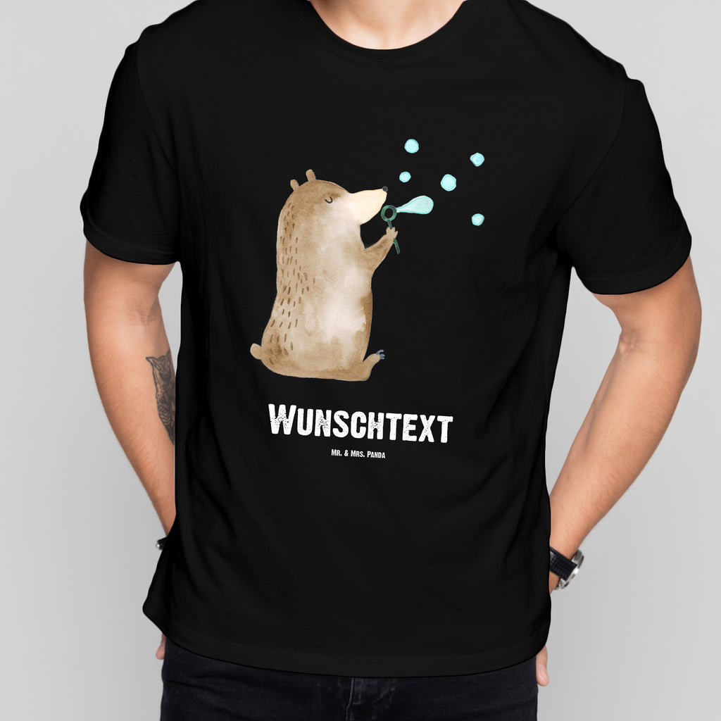 Größe M Personalisiertes T-Shirt Bär Seifenblasen T-Shirt Personalisiert, T-Shirt mit Namen, T-Shirt mit Aufruck, Männer, Frauen, Bär, Teddy, Teddybär, Seifenblasen Bär Lustig Sein Glücklich Traurig Happy