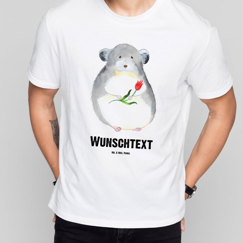 Größe M Personalisiertes T-Shirt Chinchilla mit Blume T-Shirt Personalisiert, T-Shirt mit Namen, T-Shirt mit Aufruck, Männer, Frauen, Tiermotive, Gute Laune, lustige Sprüche, Tiere, Chinchilla, Chinchillas, Liebeskummer, Kummer, Depressionen, traurig sein, Chaos, Glücklichsein, Büro, Büroalltag
