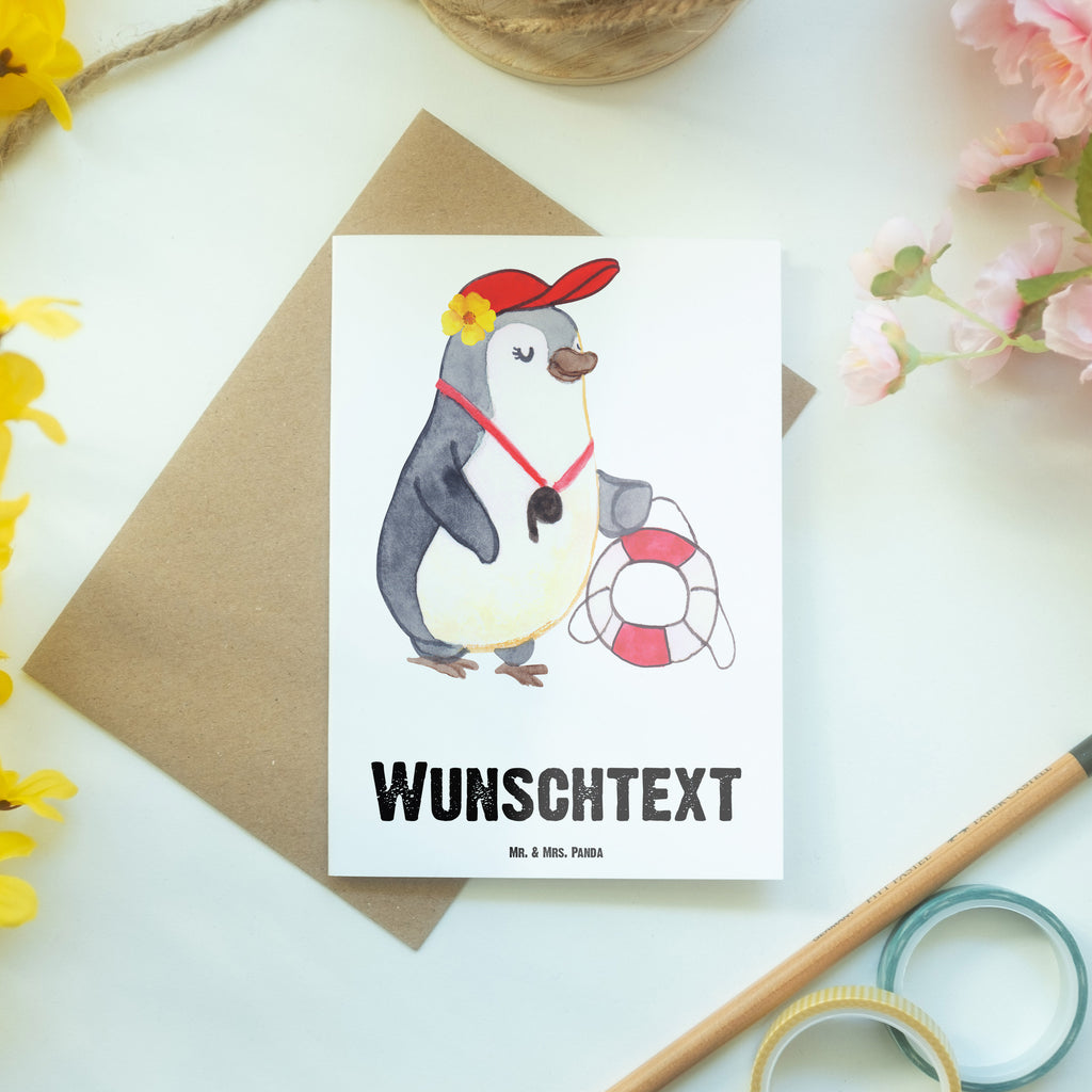 Personalisierte Grußkarte Bademeisterin mit Herz Personalisierte Grußkarte, Personalisiertere Klappkarte, Personalisierte Einladungskarte, Personalisierte Glückwunschkarte, Personalisierte Hochzeitskarte, Personalisierte Geburtstagskarte, Grußkarte mit Namen, Grußkarte selber drucken, Grußkarte selbst gestalten, Grußkarte mit persönlichen Nachrichten, Grußkarte als Geldgeschenk, Grußkarten personalisiert, Beruf, Ausbildung, Jubiläum, Abschied, Rente, Kollege, Kollegin, Geschenk, Schenken, Arbeitskollege, Mitarbeiter, Firma, Danke, Dankeschön, Bademeisterin, Rettungsschwimmerin, Schwimmmeisterin, Schwimmbad, Freibad, Badeanstalt, Schwimmverein, Schwimmschule