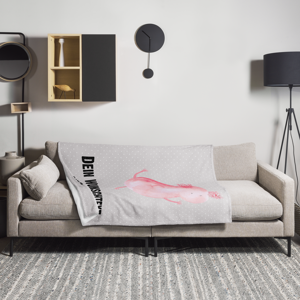 Personalisierte Decke Axolotl tanzt Personalisierte Decke, Decke mit Namen, Kuscheldecke mit Namen, Decke bedrucken, Kuscheldecke bedrucken, Axolotl, Molch, Axolot, Schwanzlurch, Lurch, Lurche, Dachschaden, Sterne, verrückt, Freundin, beste Freundin