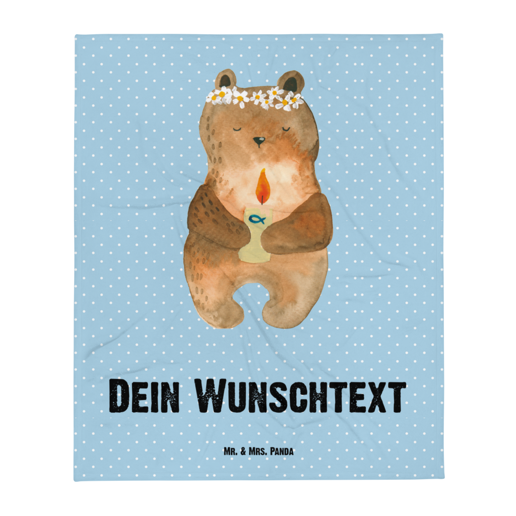 Personalisierte Decke Kommunion-Bär Personalisierte Decke, Decke mit Namen, Kuscheldecke mit Namen, Decke bedrucken, Kuscheldecke bedrucken, Bär, Teddy, Teddybär, Kommunion, Gottes Segen, Taufkerze, katholisch