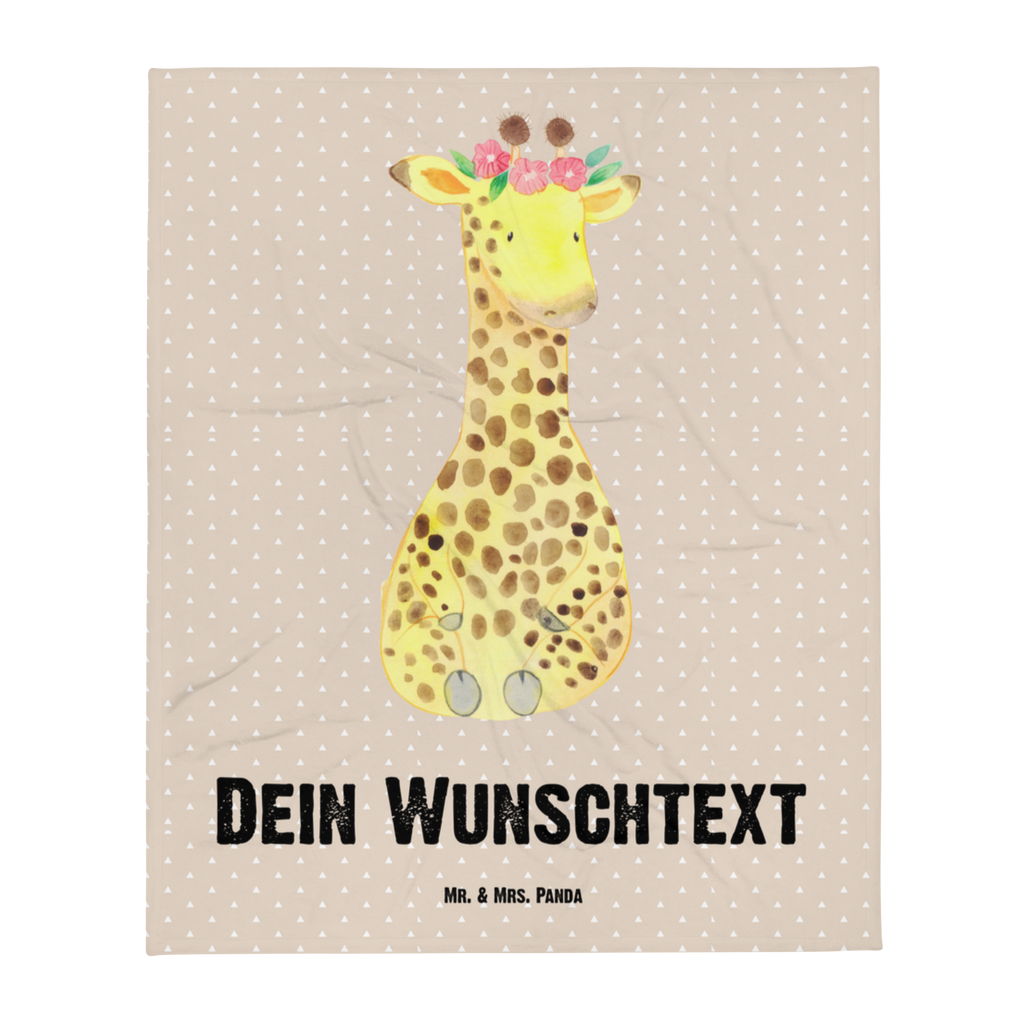 Personalisierte Decke Giraffe Blumenkranz Personalisierte Decke, Decke mit Namen, Kuscheldecke mit Namen, Decke bedrucken, Kuscheldecke bedrucken, Afrika, Wildtiere, Giraffe, Blumenkranz, Abenteurer, Selbstliebe, Freundin