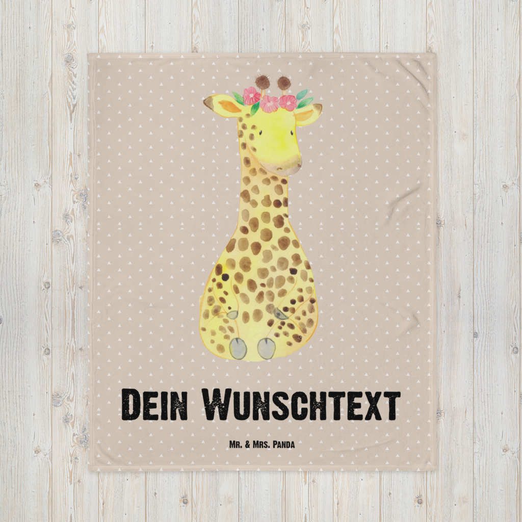 Personalisierte Decke Giraffe Blumenkranz Personalisierte Decke, Decke mit Namen, Kuscheldecke mit Namen, Decke bedrucken, Kuscheldecke bedrucken, Afrika, Wildtiere, Giraffe, Blumenkranz, Abenteurer, Selbstliebe, Freundin