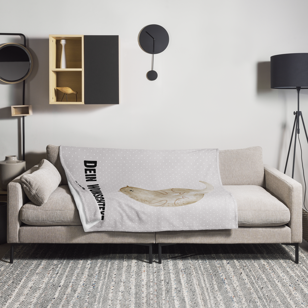 Personalisierte Decke Otter kopfüber Personalisierte Decke, Decke mit Namen, Kuscheldecke mit Namen, Decke bedrucken, Kuscheldecke bedrucken, Otter, Fischotter, Seeotter, Otter Seeotter See Otter