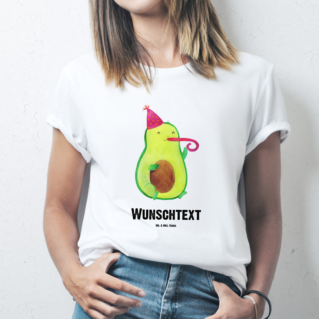 Größe XL Personalisiertes T-Shirt Avocado Partyhupe T-Shirt Personalisiert, T-Shirt mit Namen, T-Shirt mit Aufruck, Männer, Frauen, Avocado, Veggie, Vegan, Gesund, Party, Feierlichkeit, Feier, Fete, Geburtstag, Gute Laune, Tröte