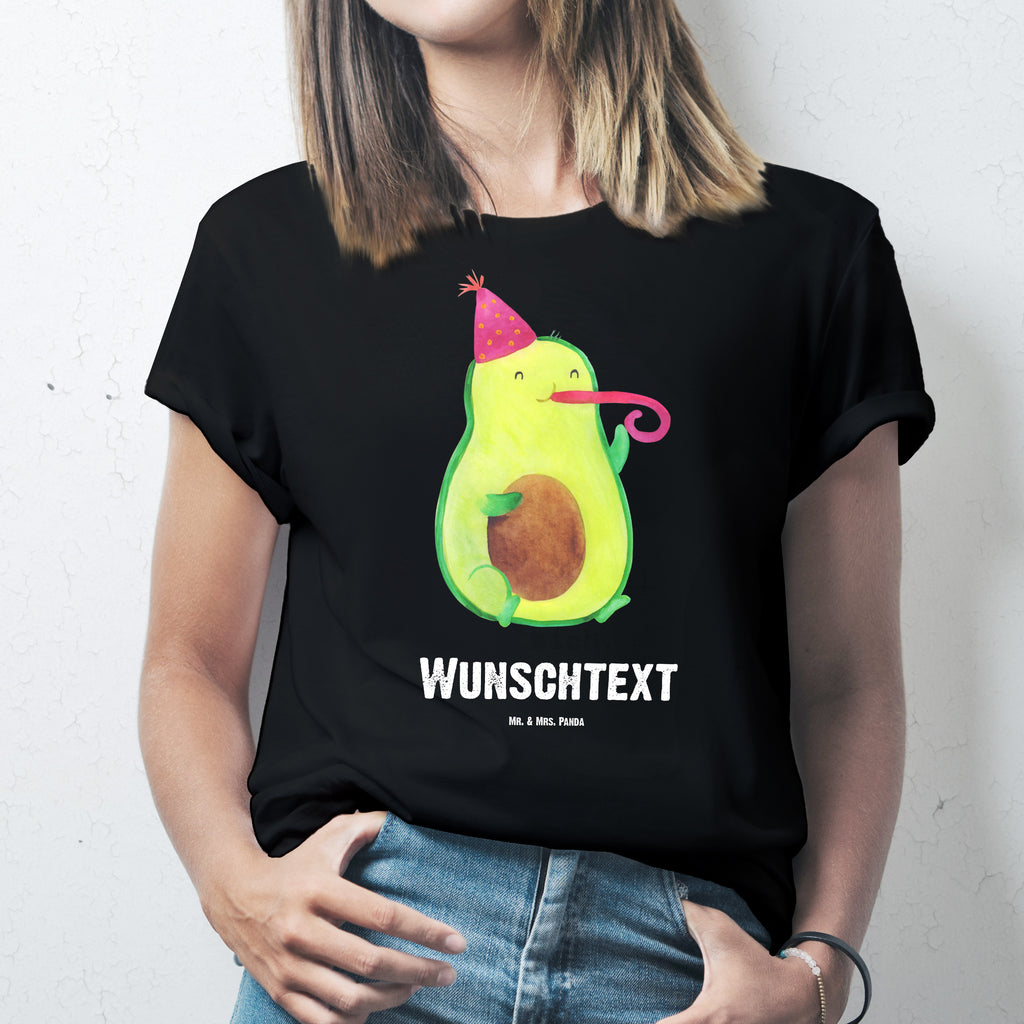 Größe XL Personalisiertes T-Shirt Avocado Partyhupe T-Shirt Personalisiert, T-Shirt mit Namen, T-Shirt mit Aufruck, Männer, Frauen, Avocado, Veggie, Vegan, Gesund, Party, Feierlichkeit, Feier, Fete, Geburtstag, Gute Laune, Tröte