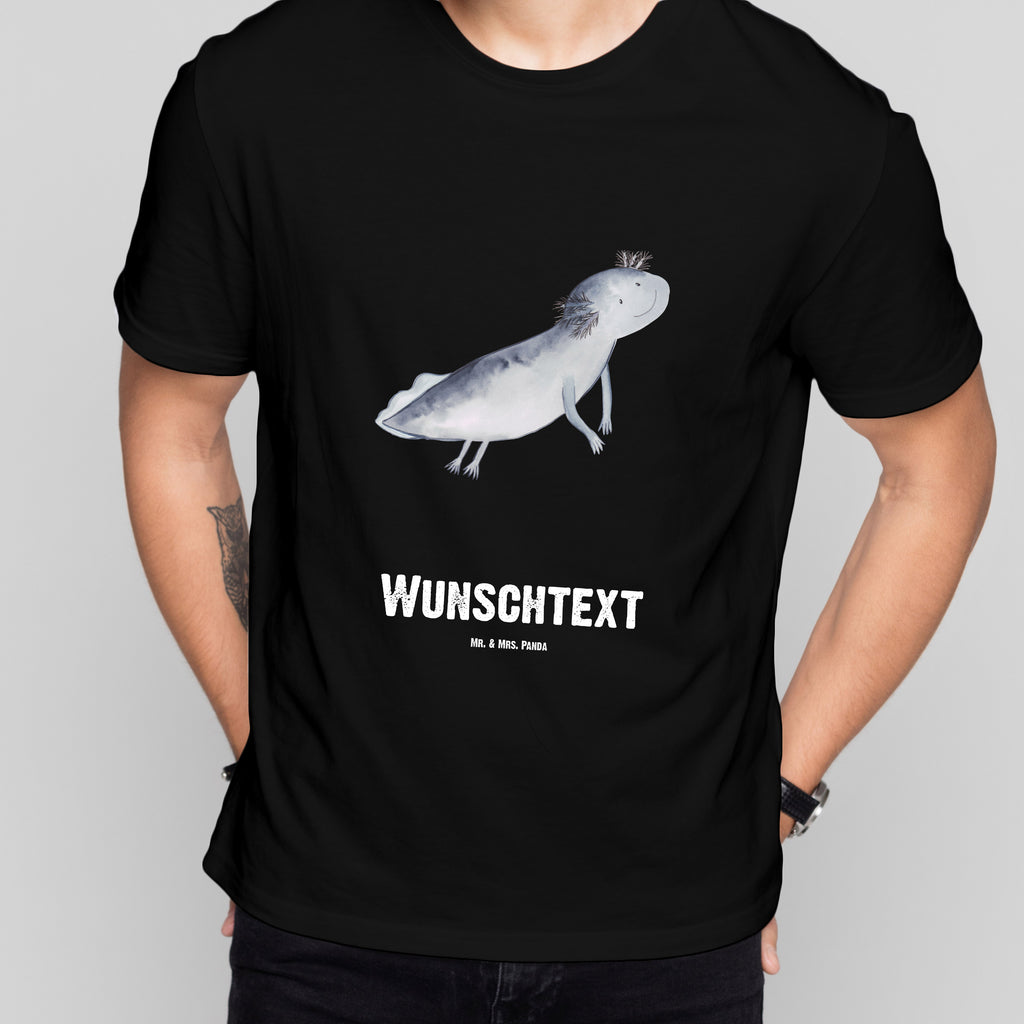 Größe XL Personalisiertes T-Shirt Axolotl schwimmt T-Shirt Personalisiert, T-Shirt mit Namen, T-Shirt mit Aufruck, Männer, Frauen, Axolotl, Molch, Axolot, Schwanzlurch, Lurch, Lurche, Problem, Probleme, Lösungen, Motivation