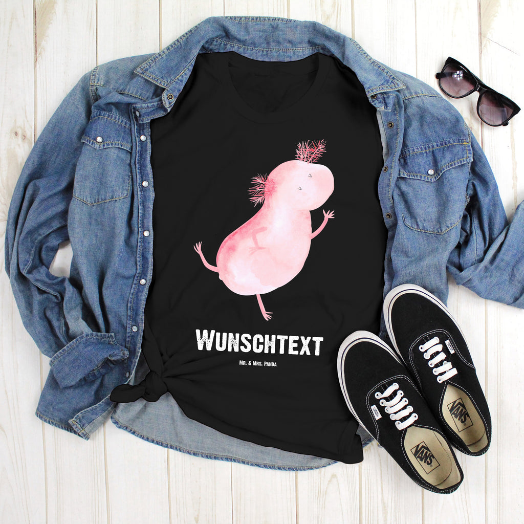 Größe XL Personalisiertes T-Shirt Axolotl tanzt T-Shirt Personalisiert, T-Shirt mit Namen, T-Shirt mit Aufruck, Männer, Frauen, Axolotl, Molch, Axolot, Schwanzlurch, Lurch, Lurche, Dachschaden, Sterne, verrückt, Freundin, beste Freundin