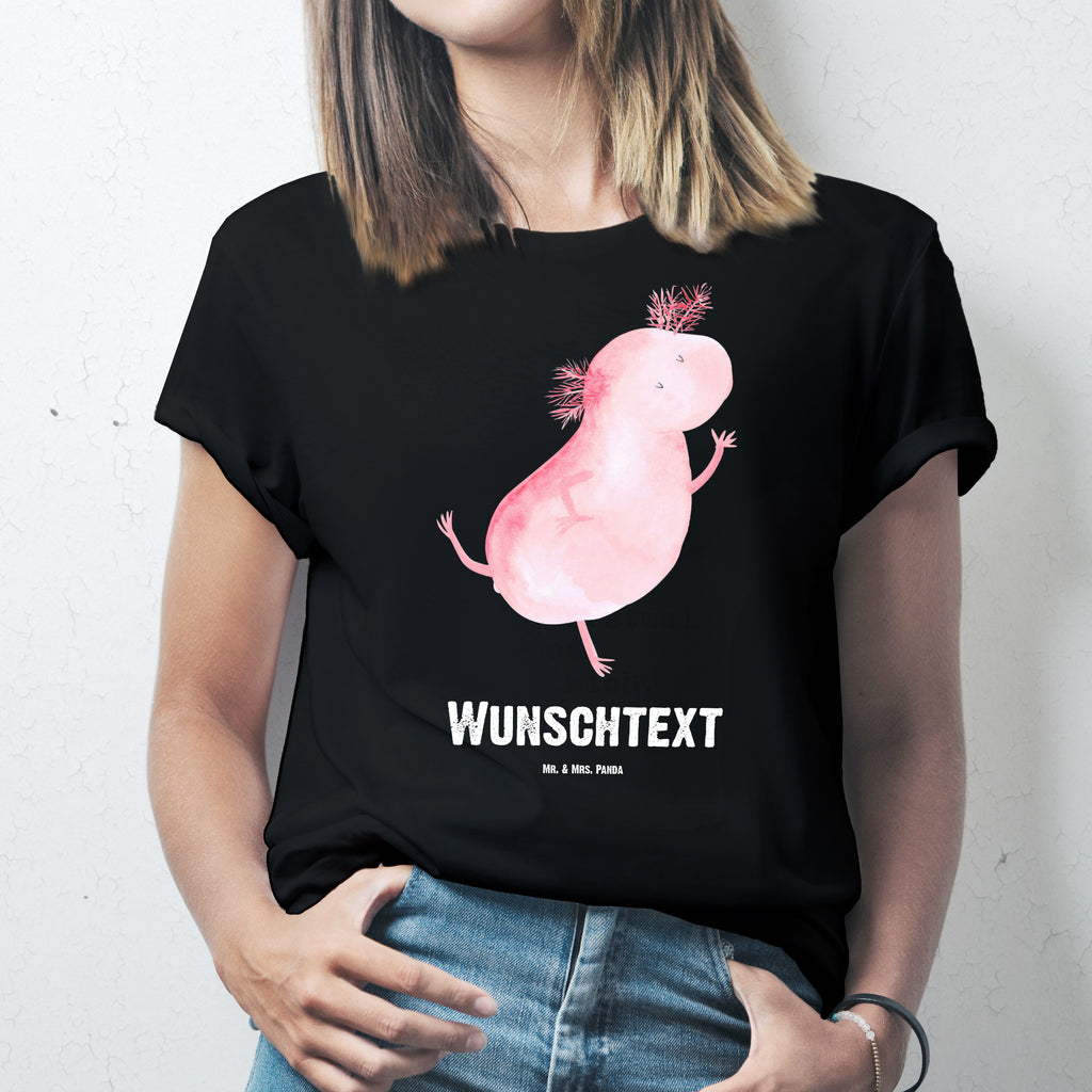Größe XL Personalisiertes T-Shirt Axolotl tanzt T-Shirt Personalisiert, T-Shirt mit Namen, T-Shirt mit Aufruck, Männer, Frauen, Axolotl, Molch, Axolot, Schwanzlurch, Lurch, Lurche, Dachschaden, Sterne, verrückt, Freundin, beste Freundin