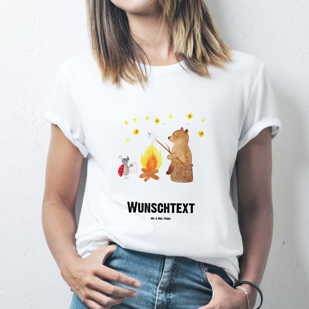 Größe XL Personalisiertes T-Shirt Bär & Marienkäfer Lagerfeuer T-Shirt Personalisiert, T-Shirt mit Namen, T-Shirt mit Aufruck, Männer, Frauen, Bär, Teddy, Teddybär, Lagerfeuer