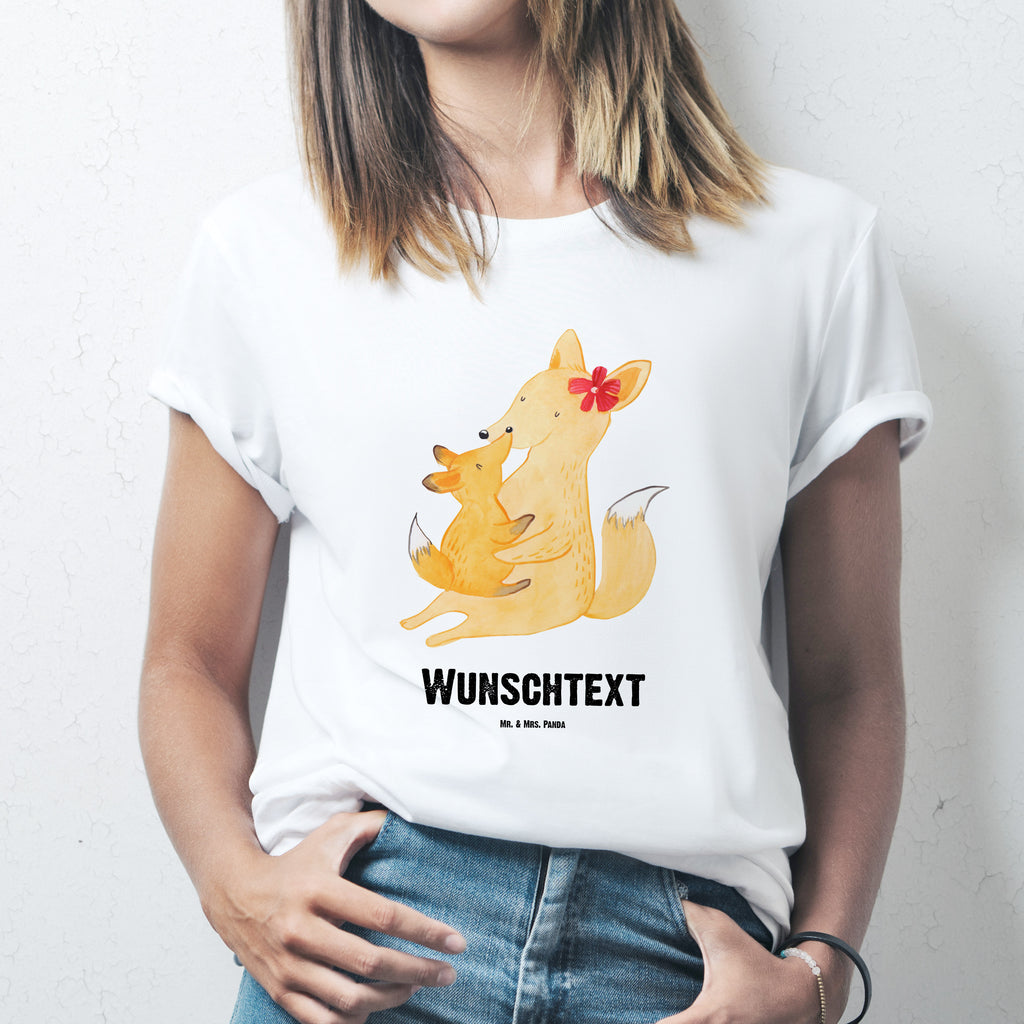 Größe XL Personalisiertes T-Shirt Fuchs Mama & Kind T-Shirt Personalisiert, T-Shirt mit Namen, T-Shirt mit Aufruck, Männer, Frauen, Familie, Vatertag, Muttertag, Bruder, Schwester, Mama, Papa, Oma, Opa, Mutter, Tochter, Lieblingstochter, Beste Tochter, Geschenk