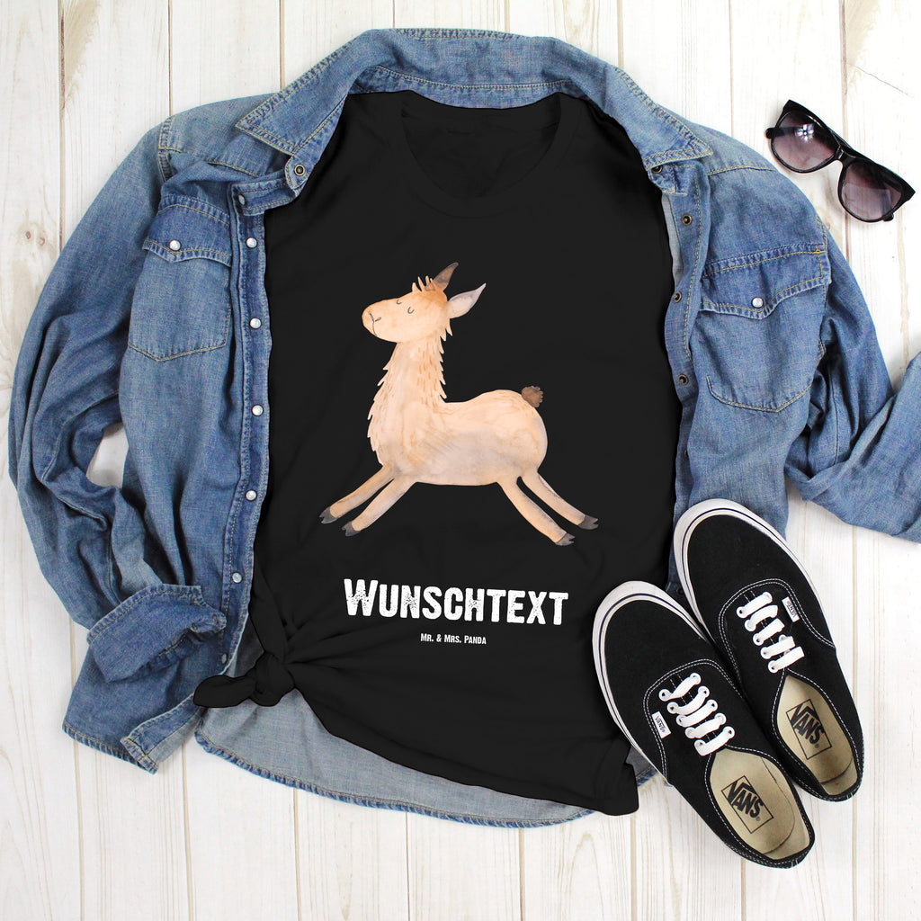 Größe XL Personalisiertes T-Shirt Lama springend T-Shirt Personalisiert, T-Shirt mit Namen, T-Shirt mit Aufruck, Männer, Frauen, Lama, Alpaka, Lamas, Lieblingstag, Happy day, fröhlich, Glück, Freundin, Liebeskummer, Neustart, guten Morgen, Start, Prüfung, Abitur