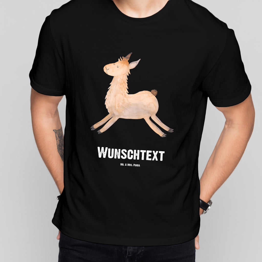 Größe XL Personalisiertes T-Shirt Lama springend T-Shirt Personalisiert, T-Shirt mit Namen, T-Shirt mit Aufruck, Männer, Frauen, Lama, Alpaka, Lamas, Lieblingstag, Happy day, fröhlich, Glück, Freundin, Liebeskummer, Neustart, guten Morgen, Start, Prüfung, Abitur