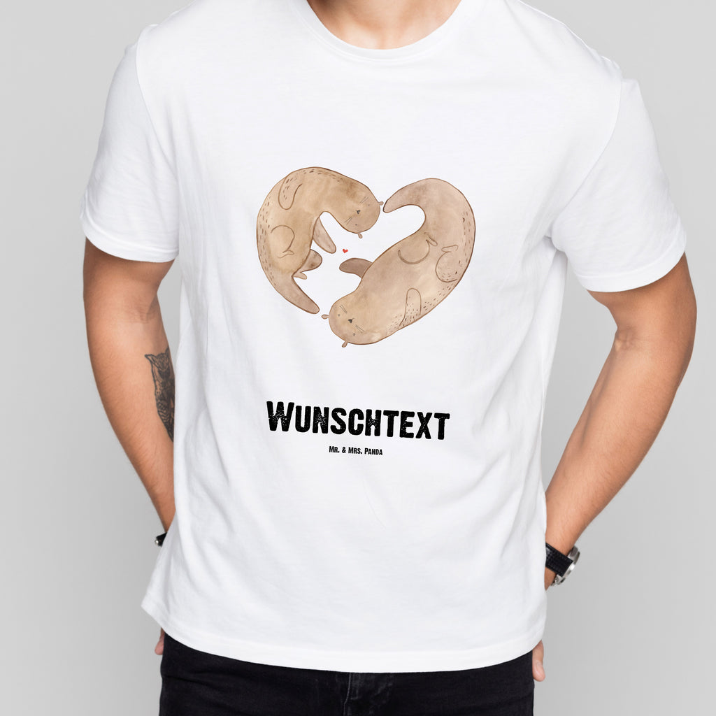 Größe XL Personalisiertes T-Shirt Otter Herz T-Shirt Personalisiert, T-Shirt mit Namen, T-Shirt mit Aufruck, Männer, Frauen, Otter, Fischotter, Seeotter, Liebe, Herz, Liebesbeweis, Liebesgeschenk, Bessere Hälfte, Love you, Jahrestag, Hochzeitstag, Verlobung, gemeinsames Leben