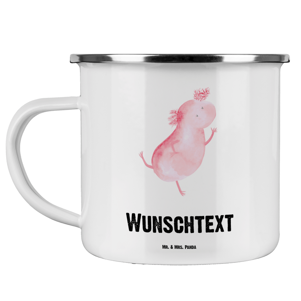 Personalisierte Emaille Tasse Axolotl tanzt Emaille Tasse personalisiert, Emaille Tasse mit Namen, Campingtasse personalisiert, Namenstasse, Campingtasse bedrucken, Campinggeschirr personalsisert, Axolotl, Molch, Axolot, Schwanzlurch, Lurch, Lurche, Dachschaden, Sterne, verrückt, Freundin, beste Freundin