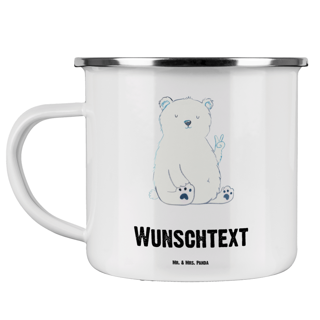 Personalisierte Emaille Tasse Eisbär Faul Emaille Tasse personalisiert, Emaille Tasse mit Namen, Campingtasse personalisiert, Namenstasse, Campingtasse bedrucken, Campinggeschirr personalsisert, Bär, Teddy, Teddybär, Eisbär, Nordpol, Faul, Entspannen, Relaxen, Büro, Arbeit, Bürojob, Arbeitsplatz, Homeoffice