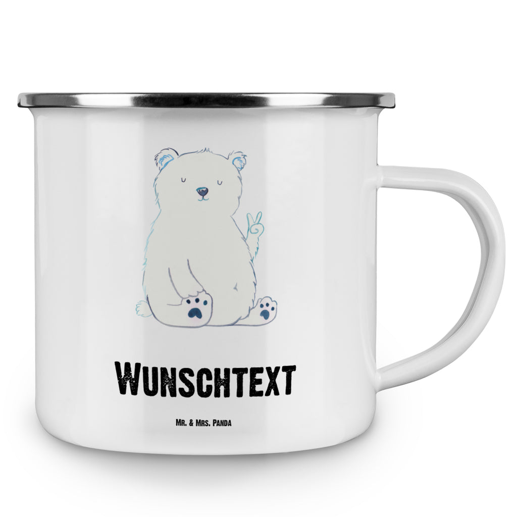 Personalisierte Emaille Tasse Eisbär Faul Emaille Tasse personalisiert, Emaille Tasse mit Namen, Campingtasse personalisiert, Namenstasse, Campingtasse bedrucken, Campinggeschirr personalsisert, Bär, Teddy, Teddybär, Eisbär, Nordpol, Faul, Entspannen, Relaxen, Büro, Arbeit, Bürojob, Arbeitsplatz, Homeoffice