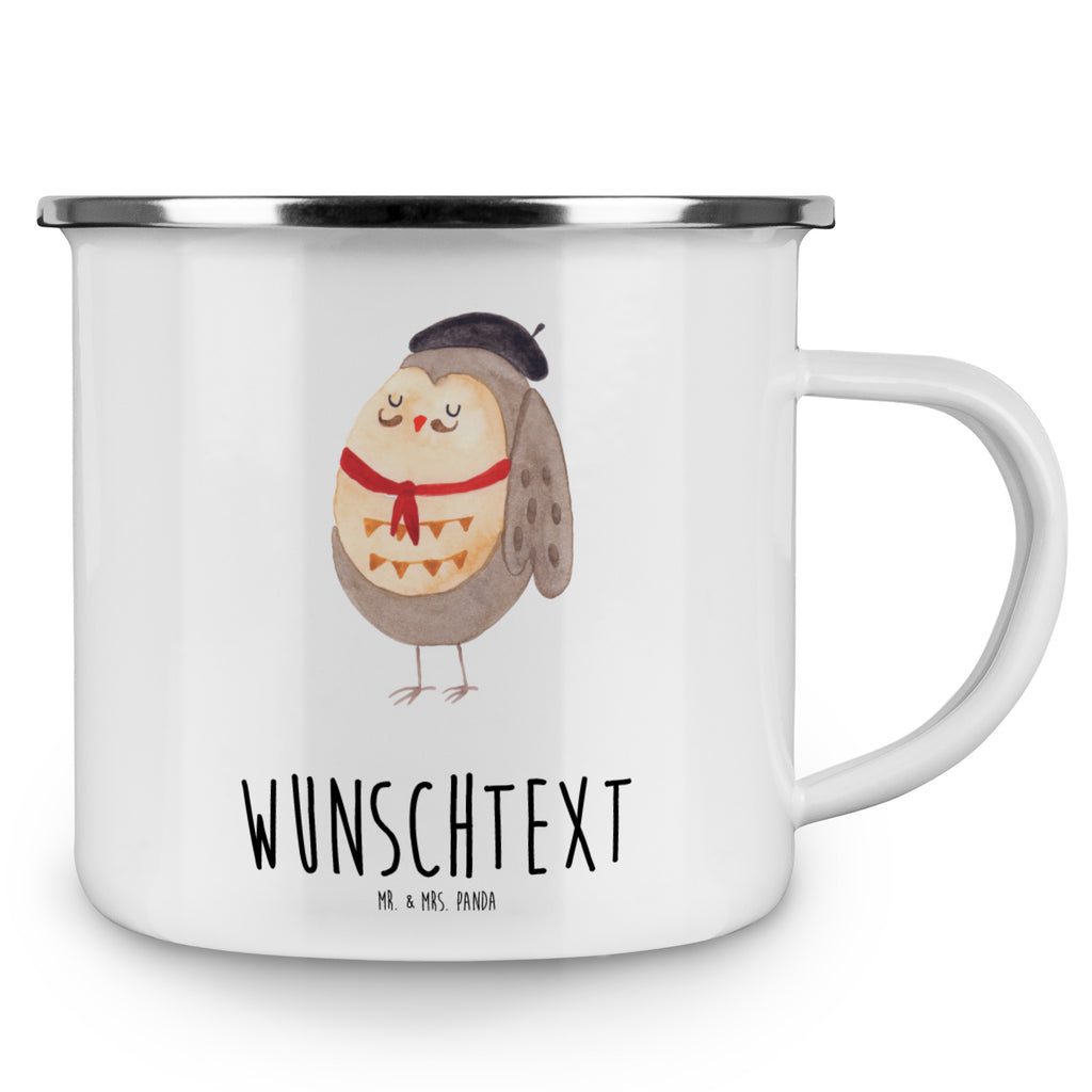 Personalisierte Emaille Tasse Eule Französisch Emaille Tasse personalisiert, Emaille Tasse mit Namen, Campingtasse personalisiert, Namenstasse, Campingtasse bedrucken, Campinggeschirr personalsisert, Eule, Eulen, Eule Deko, Owl, hibou, La vie est belle, das Leben ist schön, Spruch schön, Spruch Französisch, Frankreich