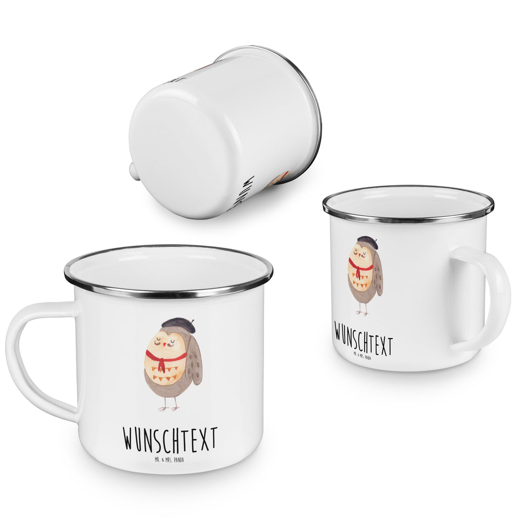 Personalisierte Emaille Tasse Eule Französisch Emaille Tasse personalisiert, Emaille Tasse mit Namen, Campingtasse personalisiert, Namenstasse, Campingtasse bedrucken, Campinggeschirr personalsisert, Eule, Eulen, Eule Deko, Owl, hibou, La vie est belle, das Leben ist schön, Spruch schön, Spruch Französisch, Frankreich