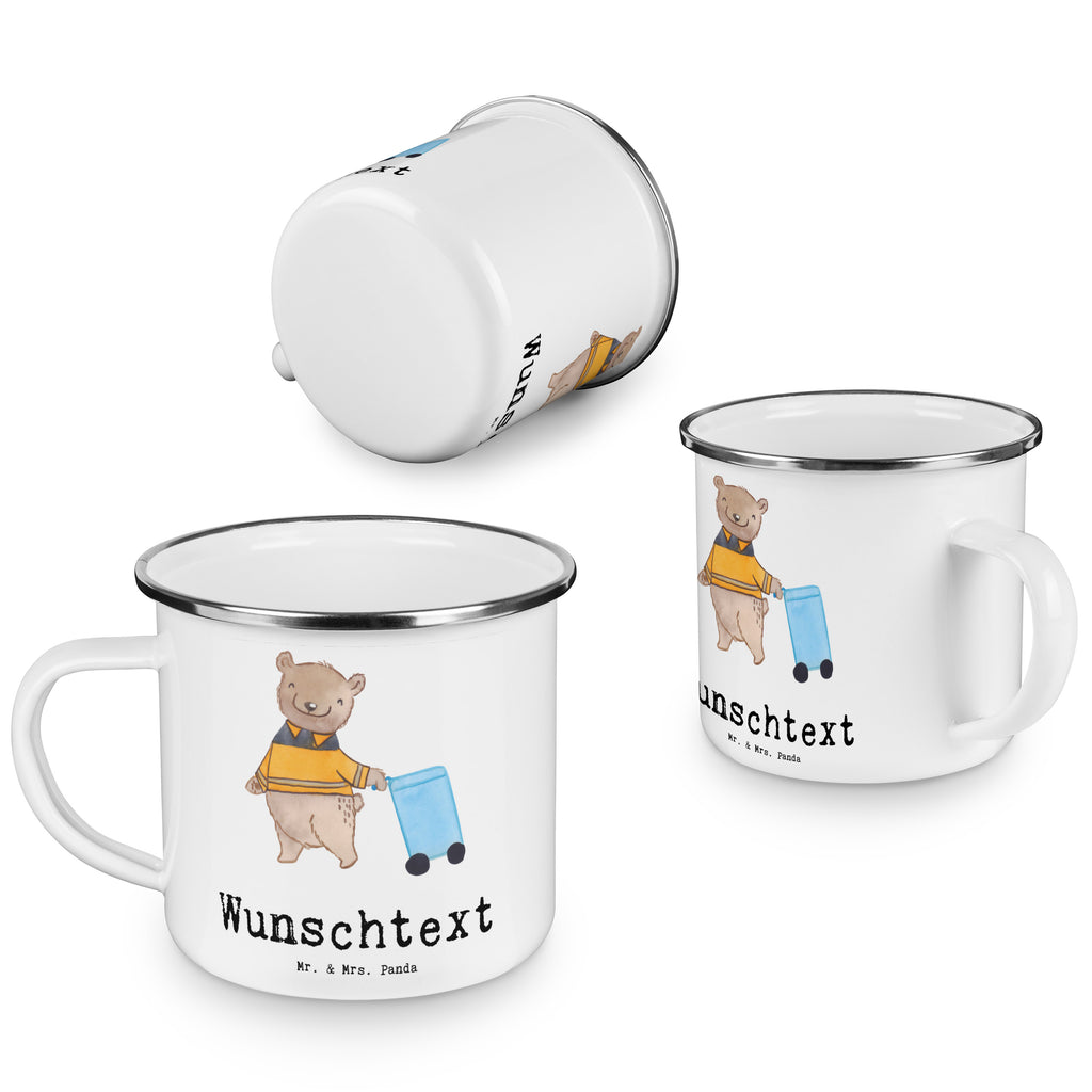 Personalisierte Emaille Tasse Müllwerker mit Herz Emaille Tasse personalisiert, Emaille Tasse mit Namen, Campingtasse personalisiert, Namenstasse, Campingtasse bedrucken, Campinggeschirr personalsisert, Beruf, Ausbildung, Jubiläum, Abschied, Rente, Kollege, Kollegin, Geschenk, Schenken, Arbeitskollege, Mitarbeiter, Firma, Danke, Dankeschön, Müllwerker, Fachkraft Kreislauf- und Abfallwirtschaft, Müllentsorger, Kehrichtmann, Müllmann, Müllfahrer