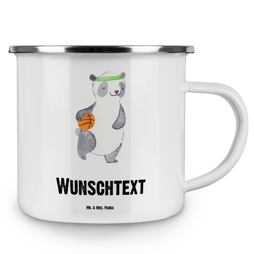 Personalisierte Emaille Tasse Panda Basketball Tage Emaille Tasse personalisiert, Emaille Tasse mit Namen, Campingtasse personalisiert, Namenstasse, Campingtasse bedrucken, Campinggeschirr personalsisert, Geschenk, Sport, Sportart, Hobby, Schenken, Danke, Dankeschön, Auszeichnung, Gewinn, Sportler, Basketball, Basketball Verein, Basketball Verband, Basketballplatz