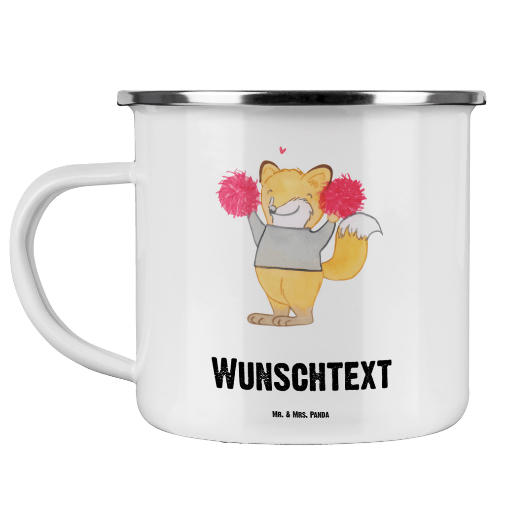 Personalisierte Emaille Tasse Fuchs Cheerleader Tage Emaille Tasse personalisiert, Emaille Tasse mit Namen, Campingtasse personalisiert, Namenstasse, Campingtasse bedrucken, Campinggeschirr personalsisert, Geschenk, Sport, Sportart, Hobby, Schenken, Danke, Dankeschön, Auszeichnung, Gewinn, Sportler, Cheerleader, Cheerleading, Turnen, Turn Club, Turniere
