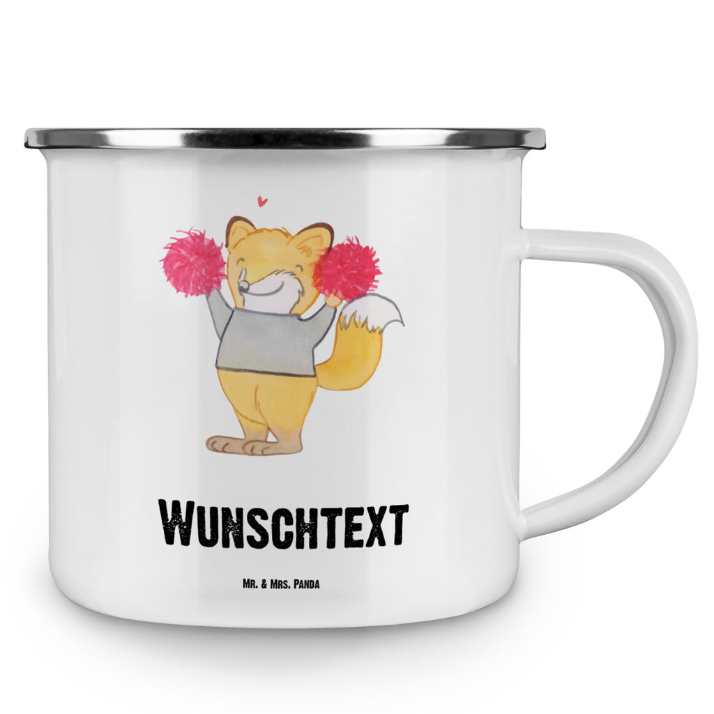 Personalisierte Emaille Tasse Fuchs Cheerleader Tage Emaille Tasse personalisiert, Emaille Tasse mit Namen, Campingtasse personalisiert, Namenstasse, Campingtasse bedrucken, Campinggeschirr personalsisert, Geschenk, Sport, Sportart, Hobby, Schenken, Danke, Dankeschön, Auszeichnung, Gewinn, Sportler, Cheerleader, Cheerleading, Turnen, Turn Club, Turniere