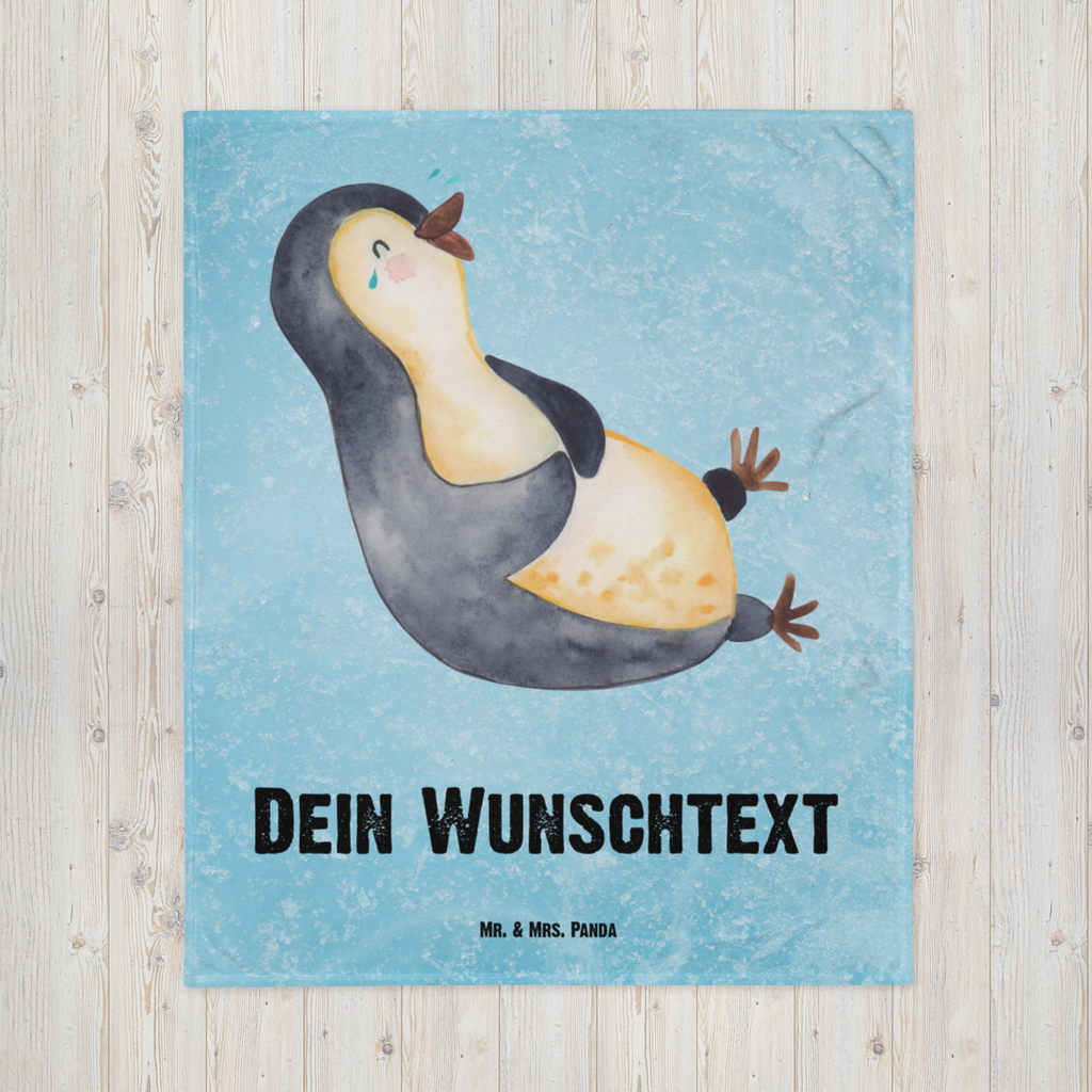 Babydecke mit Namen Pinguin lachend Babdyecke personalisiert, Babydecke mit Namen, Babydecke bedrucken, Babygeschenk personalisiet, Babygeschenk mit Namen, Krabbeldecke mit Namen, Krabbeldecke personalisiert, Pinguin, Pinguine, lustiger Spruch, Optimismus, Fröhlich, Lachen, Humor, Fröhlichkeit