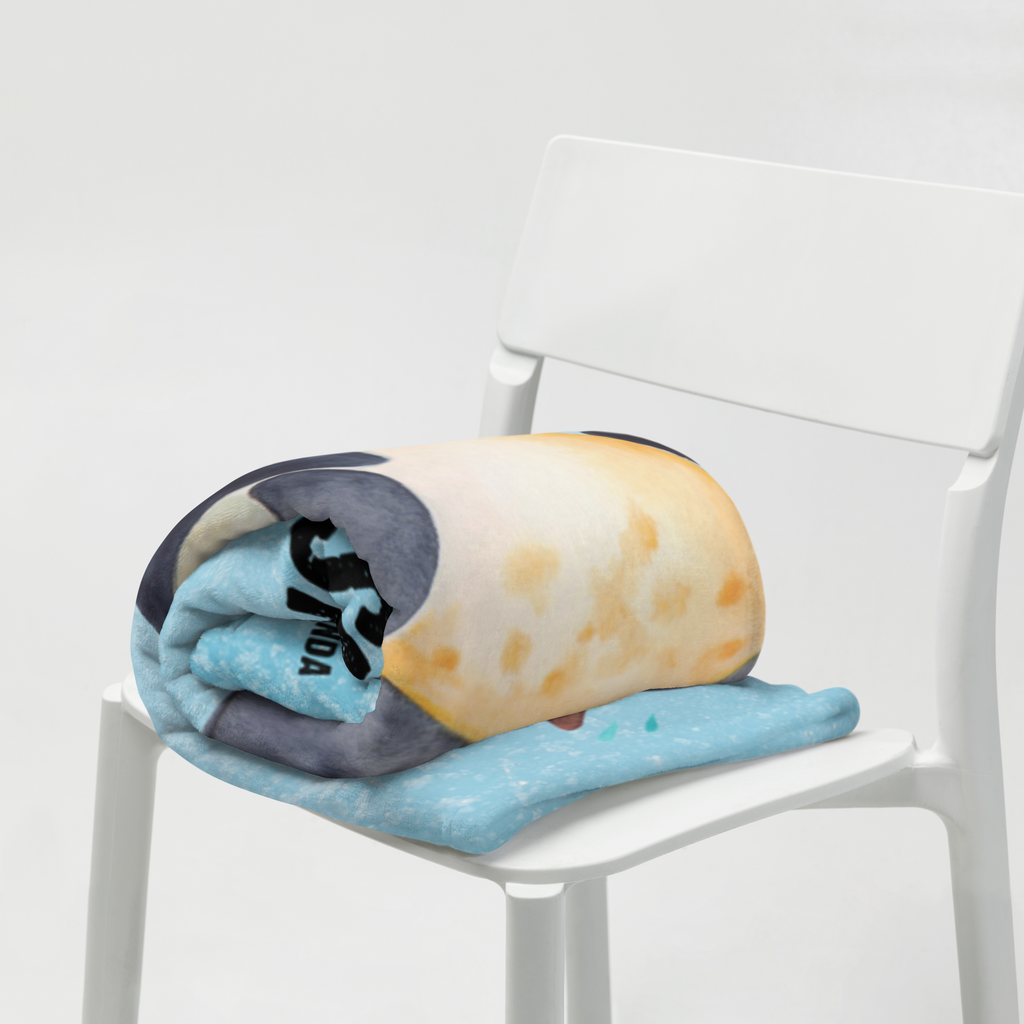 Babydecke mit Namen Pinguin lachend Babdyecke personalisiert, Babydecke mit Namen, Babydecke bedrucken, Babygeschenk personalisiet, Babygeschenk mit Namen, Krabbeldecke mit Namen, Krabbeldecke personalisiert, Pinguin, Pinguine, lustiger Spruch, Optimismus, Fröhlich, Lachen, Humor, Fröhlichkeit