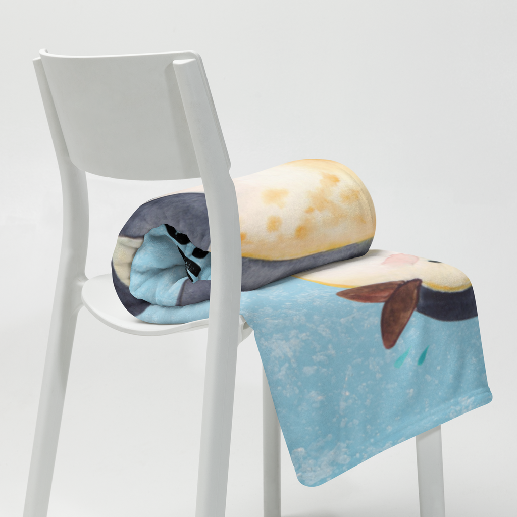 Babydecke mit Namen Pinguin lachend Babdyecke personalisiert, Babydecke mit Namen, Babydecke bedrucken, Babygeschenk personalisiet, Babygeschenk mit Namen, Krabbeldecke mit Namen, Krabbeldecke personalisiert, Pinguin, Pinguine, lustiger Spruch, Optimismus, Fröhlich, Lachen, Humor, Fröhlichkeit