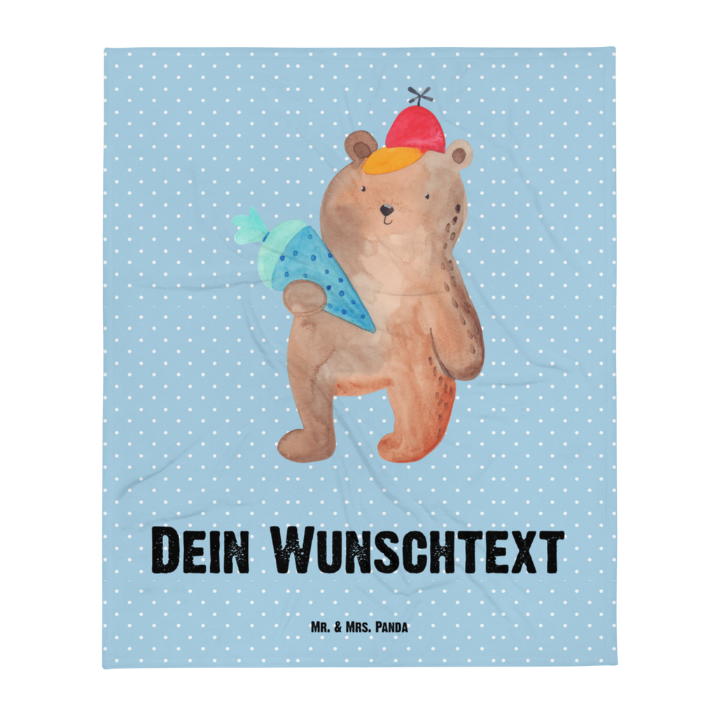 Babydecke mit Namen Bär mit Schultüte Babdyecke personalisiert, Babydecke mit Namen, Babydecke bedrucken, Babygeschenk personalisiet, Babygeschenk mit Namen, Krabbeldecke mit Namen, Krabbeldecke personalisiert, Bär, Teddy, Teddybär, Bär Motiv, Schultüte, Erster Schultag Geschenk, Einschulung Geschenk, Schule Geschenk, Grundschule, Schulanfang, Schulbeginn