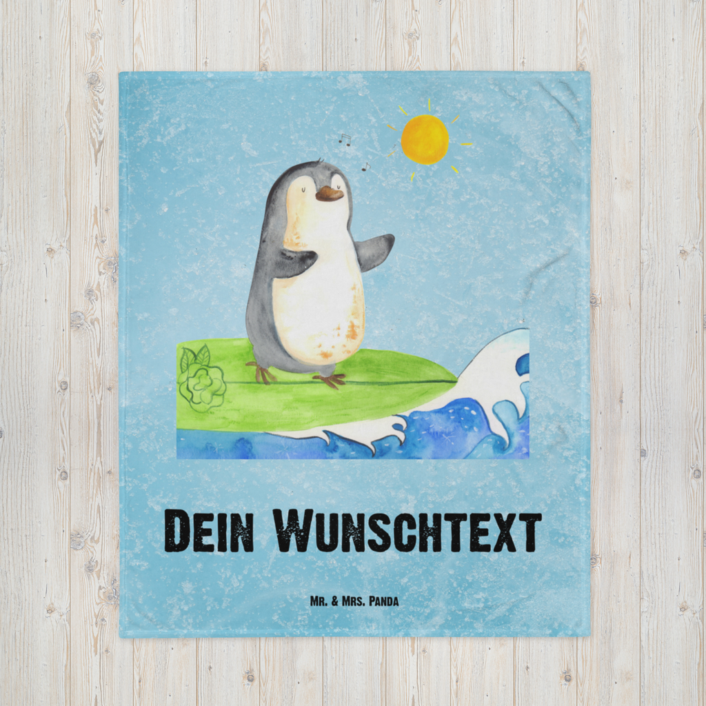 Babydecke mit Namen Pinguin Surfer Babdyecke personalisiert, Babydecke mit Namen, Babydecke bedrucken, Babygeschenk personalisiet, Babygeschenk mit Namen, Krabbeldecke mit Namen, Krabbeldecke personalisiert, Pinguin, Pinguine, surfen, Surfer, Hawaii, Urlaub, Wellen, Wellen reiten, Portugal