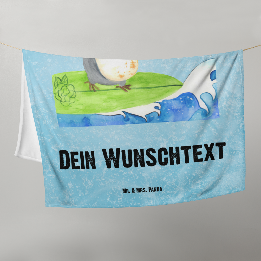 Babydecke mit Namen Pinguin Surfer Babdyecke personalisiert, Babydecke mit Namen, Babydecke bedrucken, Babygeschenk personalisiet, Babygeschenk mit Namen, Krabbeldecke mit Namen, Krabbeldecke personalisiert, Pinguin, Pinguine, surfen, Surfer, Hawaii, Urlaub, Wellen, Wellen reiten, Portugal